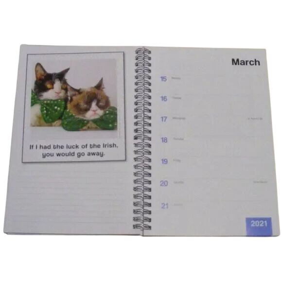 Grumpy Cat 2021 Planner, Weekly & Monthly, MEMES! Book, Spiral bound - Picture 4 of 11